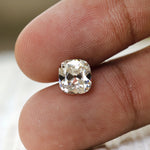 Loose 3 CT cushion moissanite in off white tone with old mine faceting