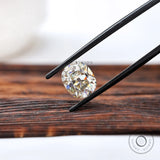 Off white elongated cushion moissanite loose gemstone with antique cut