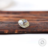 Classic antique cut moissanite elongated cushion in off white shade