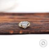 3 ct elongated cushion moissanite with vintage faceting and soft color