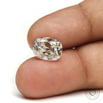 Off white moissanite elongated cushion shape with old mine cut 