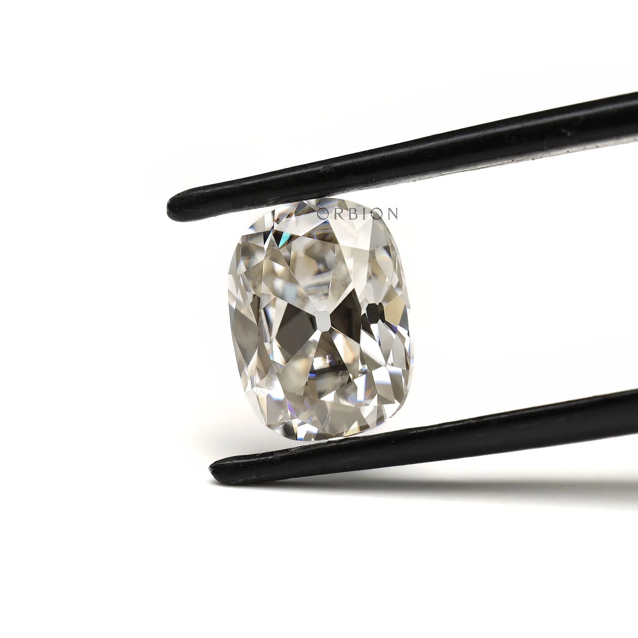 Vintage style 2.6 CT off white moissanite elongated cushion shape old mine cut