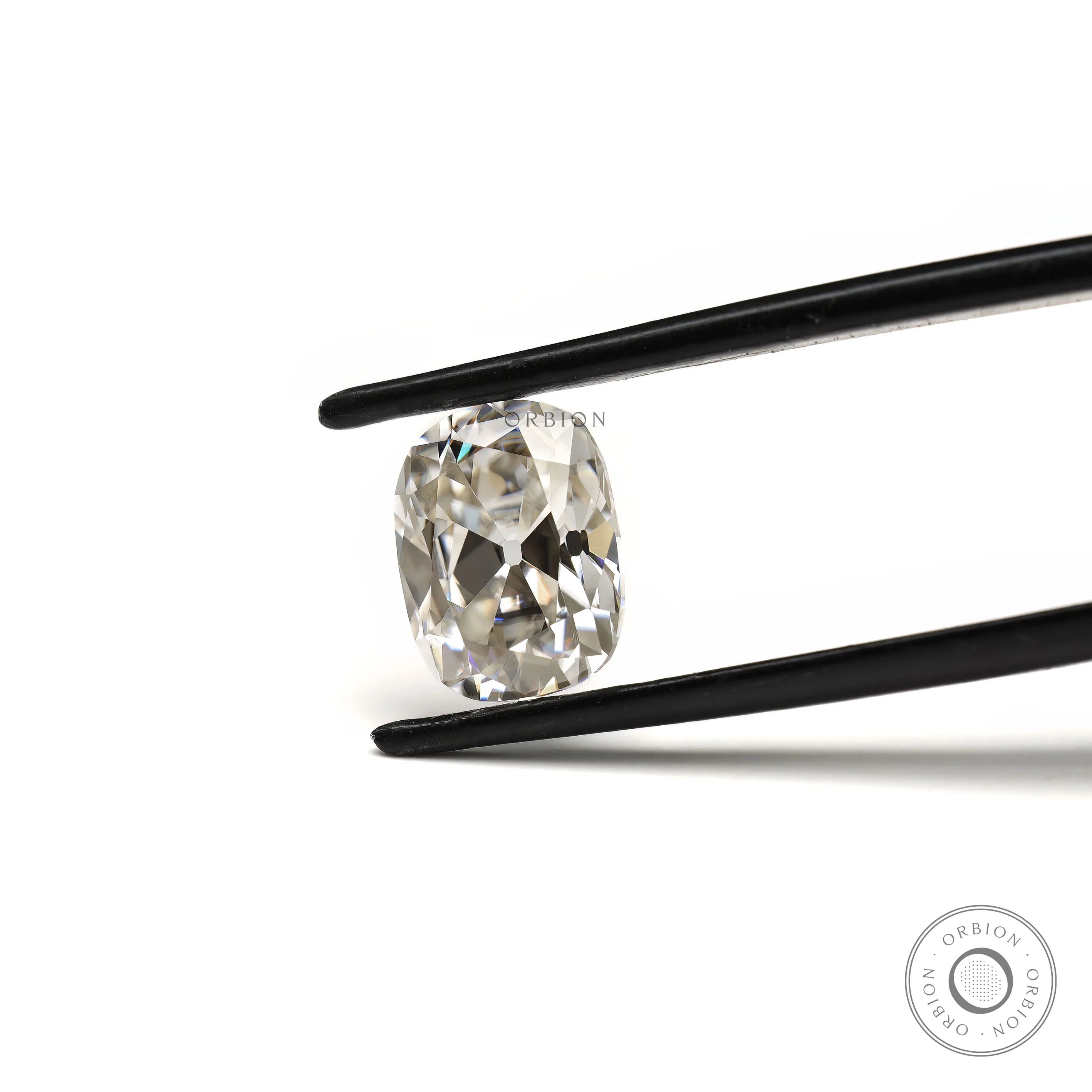 Vintage style 2.6 CT off white moissanite elongated cushion shape old mine cut