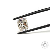 Off white elongated cushion moissanite 2.6 CT old mine cut loose stone