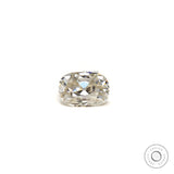 Antique cut 2.6 CT off white elongated cushion moissanite gemstone