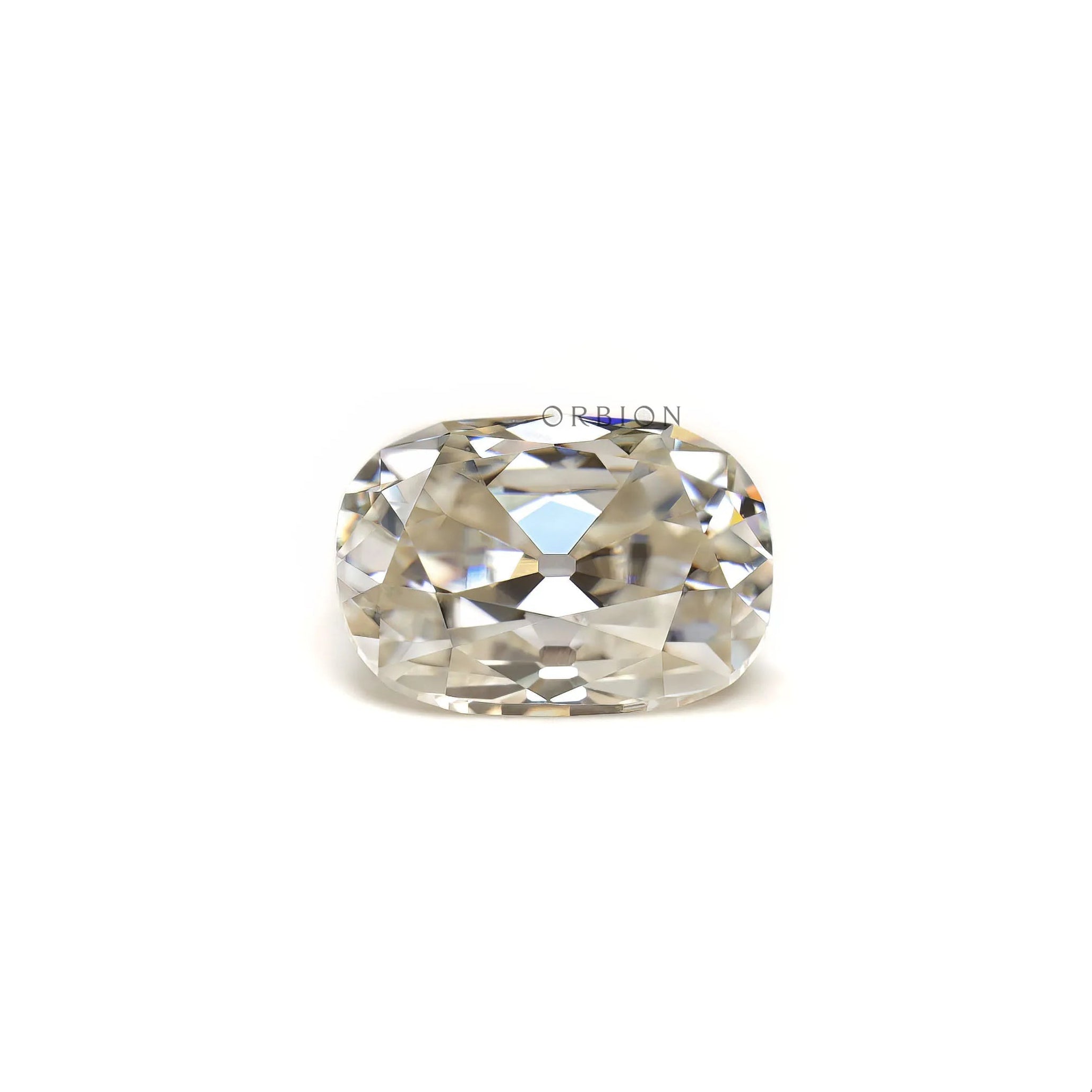 Antique cut 2.6 CT off white elongated cushion moissanite gemstone