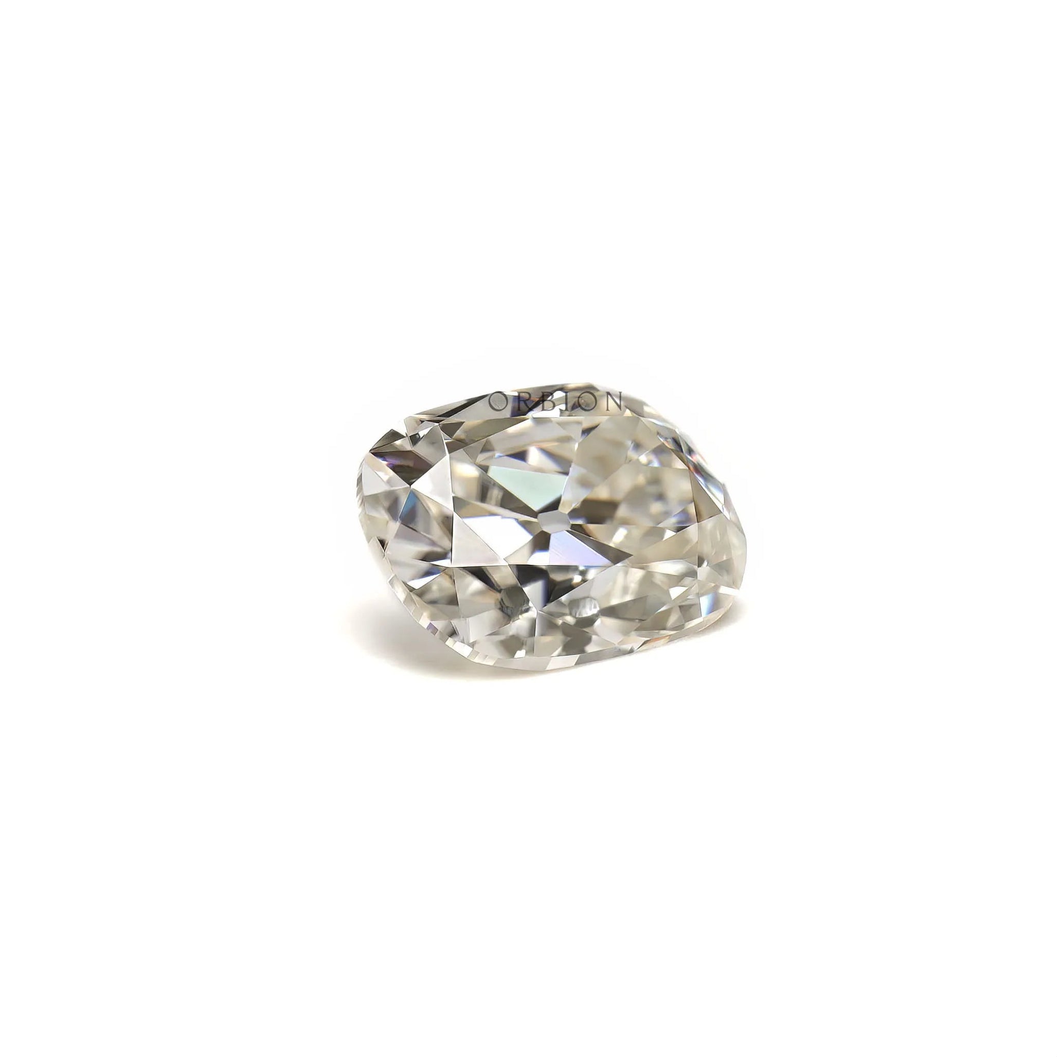 2.6 CT Off white moissanite stone elongated cushion old mine cut with brilliance