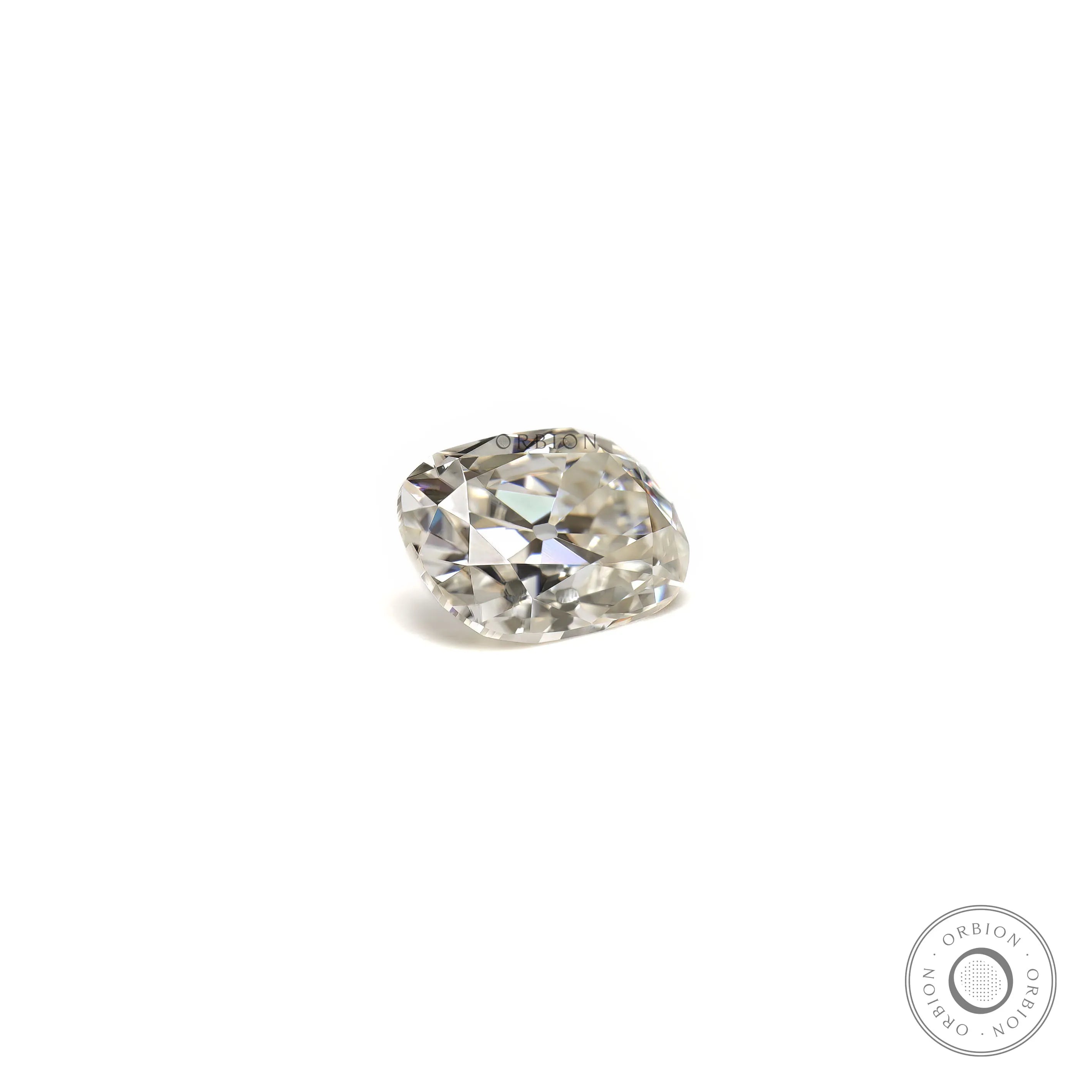 2.6 CT Off white moissanite stone elongated cushion old mine cut with brilliance