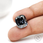 Unique dark grey moissanite gemstone elongated cushion old mine cut