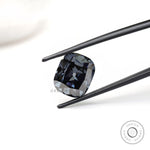Vintage style elongated cushion moissanite dark grey loose gemstone