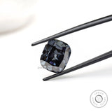 Vintage style elongated cushion moissanite dark grey loose gemstone