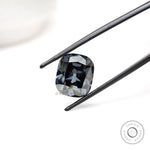 Large 8 ct grey moissanite with old mine cut and soft facets