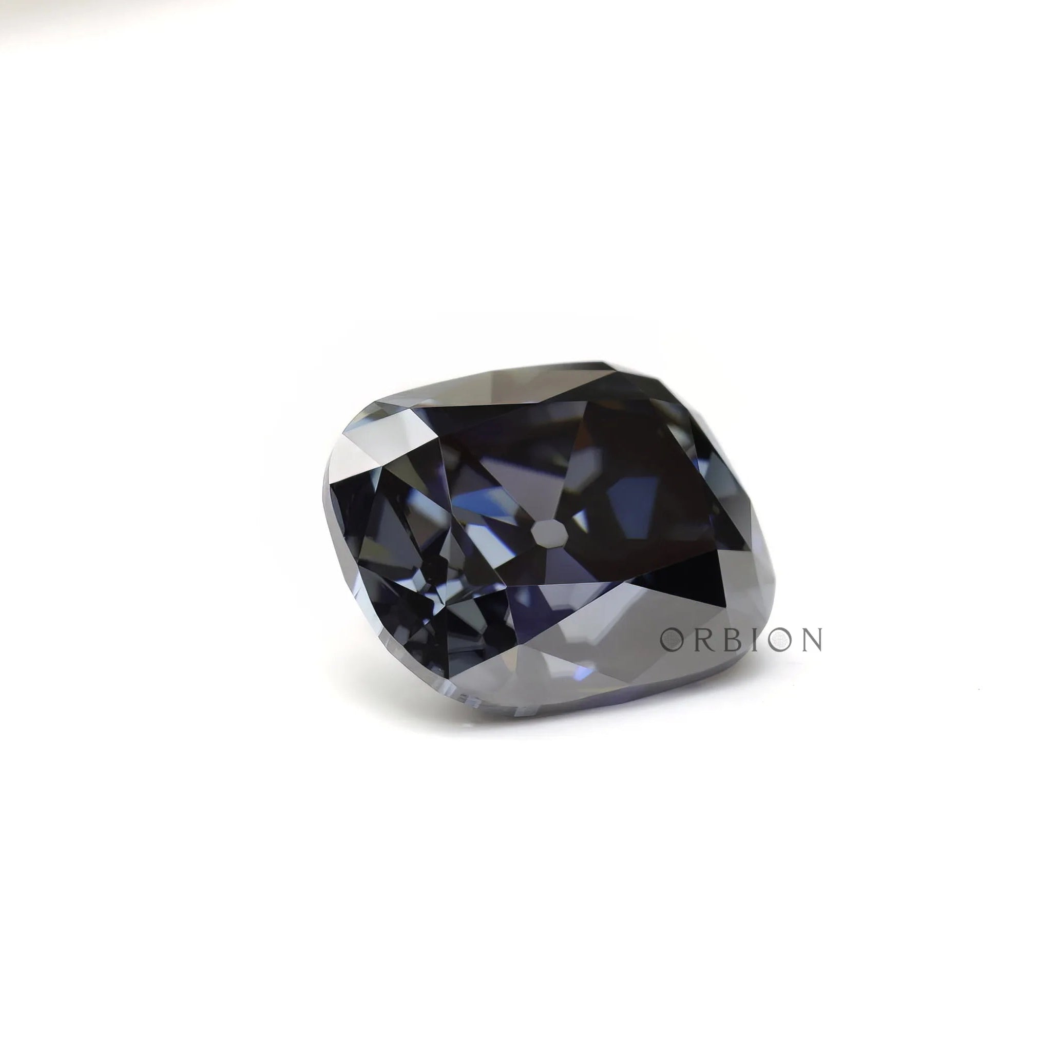 8 ct Antique cut moissanite in elongated cushion with charcoal tone
