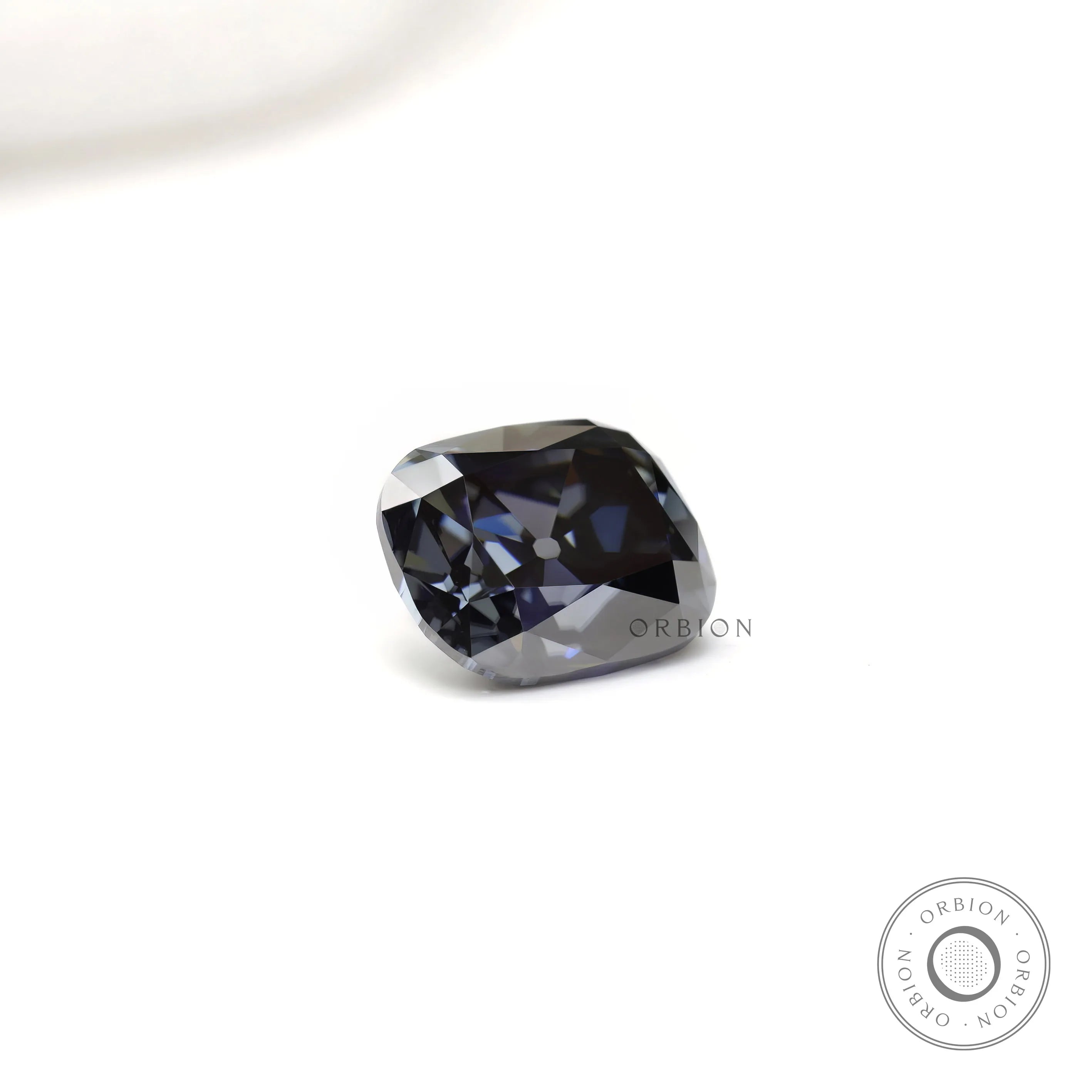 8 ct Antique cut moissanite in elongated cushion with charcoal tone