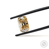 Elongated cushion light champagne moissanite Old Mine Cut