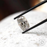 Off white elongated cushion moissanite 4 ct antique old mine cut stone