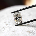 Elongated cushion moissanite 4 ct off white antique faceted loose gem