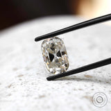 Elongated cushion moissanite 4 ct off white antique faceted loose gem