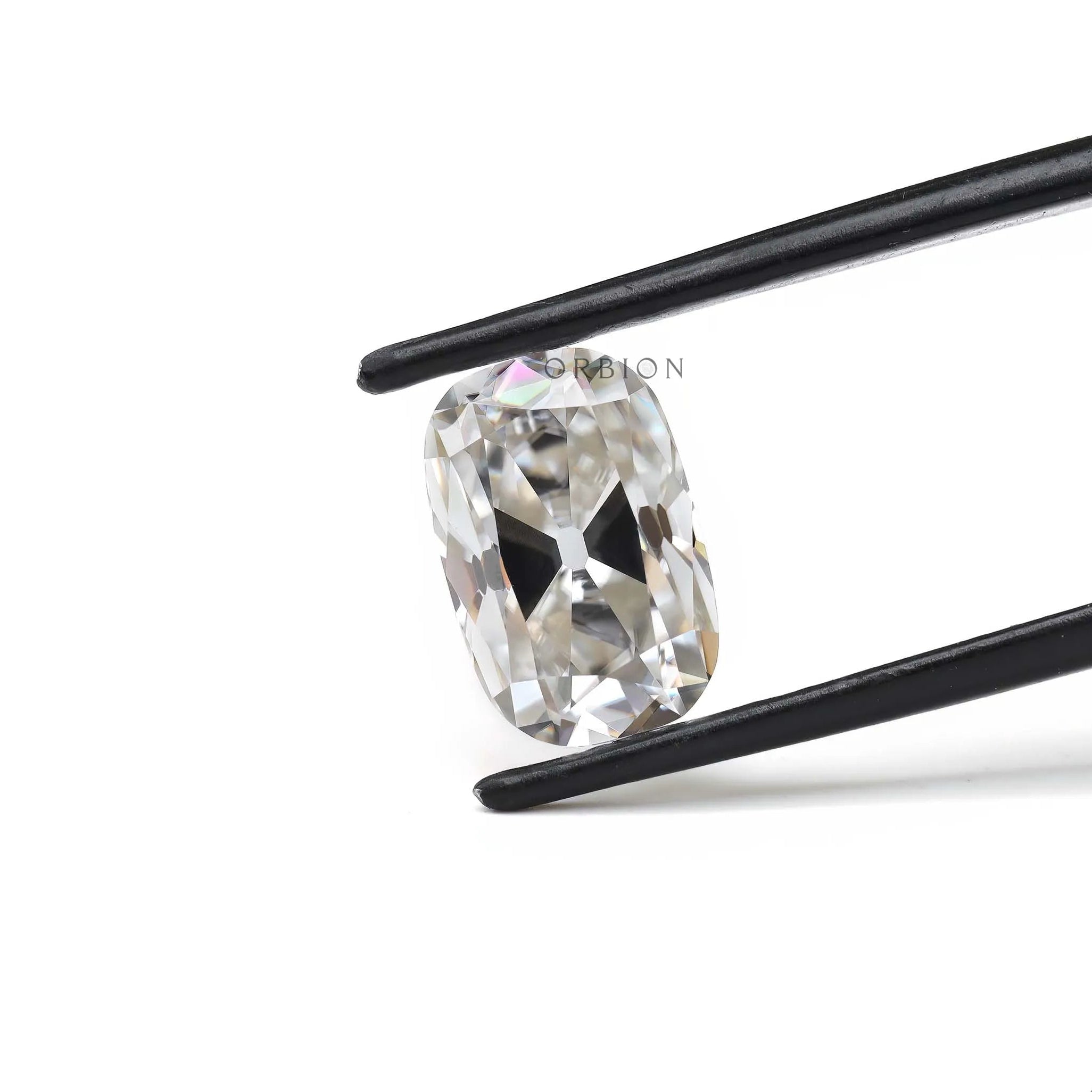 4 ct Loose off white moissanite with elongated cushion old mine cut