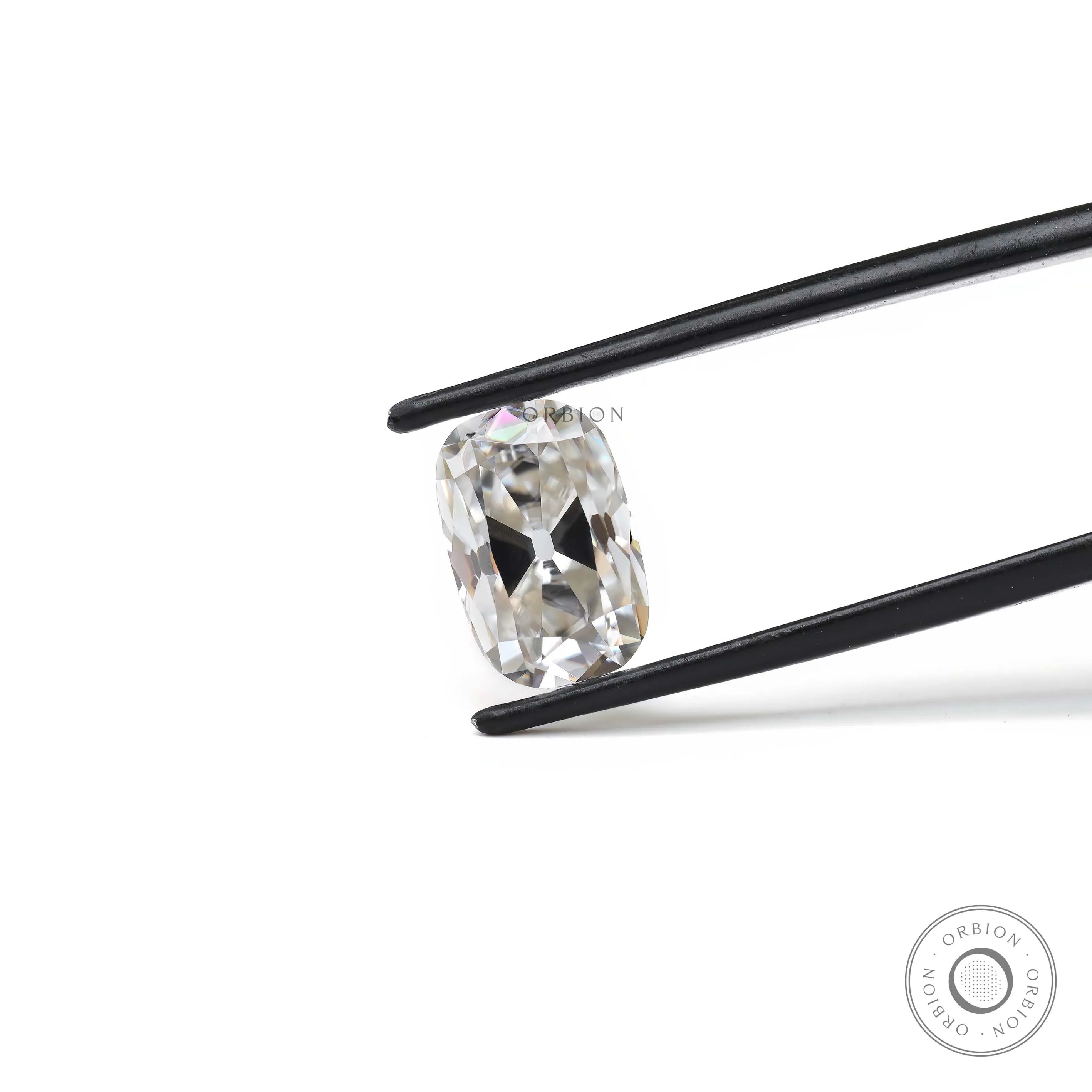 4 ct Loose off white moissanite with elongated cushion old mine cut