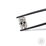 Vintage style elongated cushion moissanite 4 ct in off white color