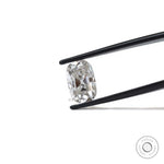 4 ct Elongated cushion moissanite with subtle off white brilliance
