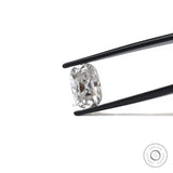 4 ct Elongated cushion moissanite with subtle off white brilliance