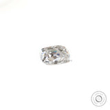 Elongated cushion old mine cut off white moissanite loose