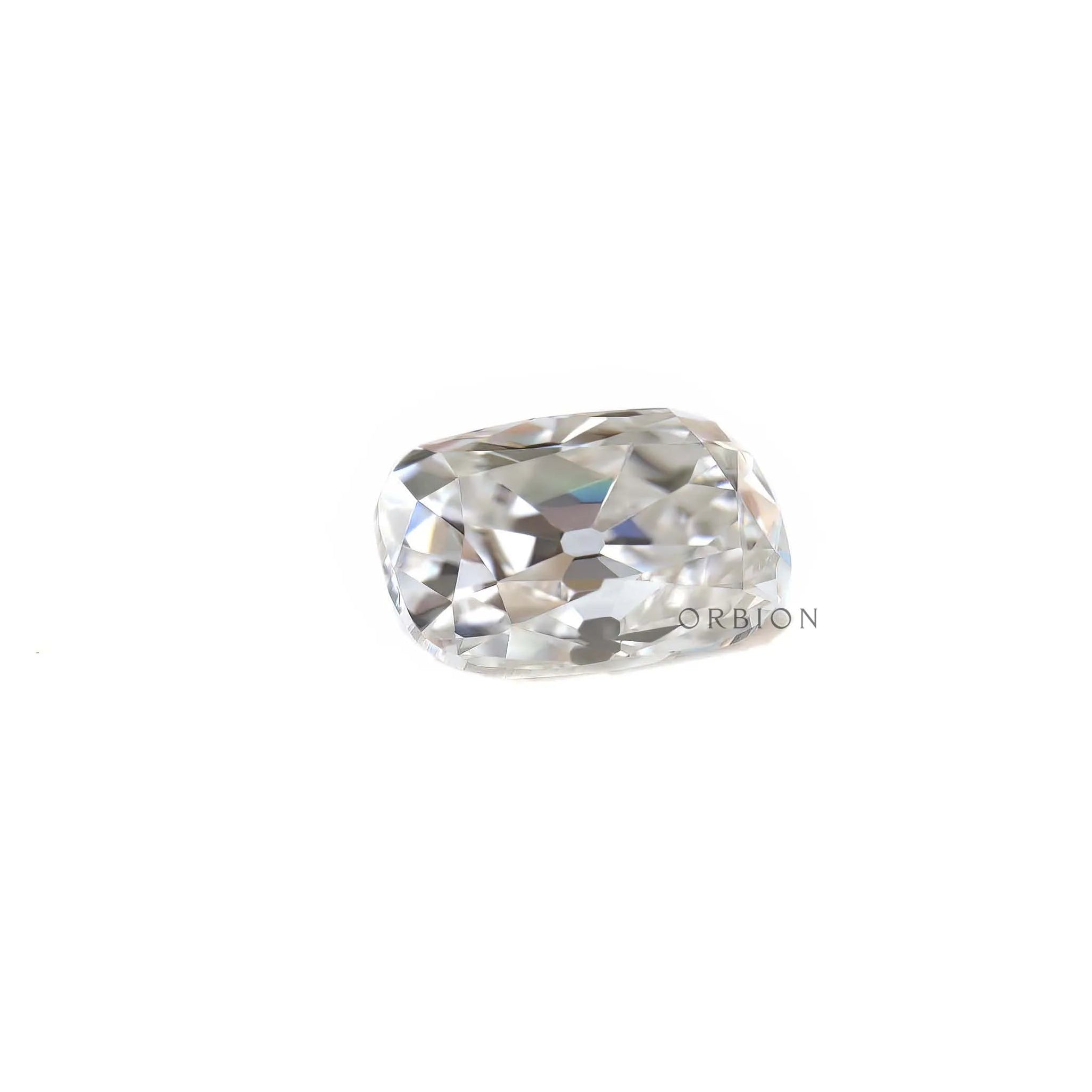 Elongated cushion old mine cut off white moissanite loose