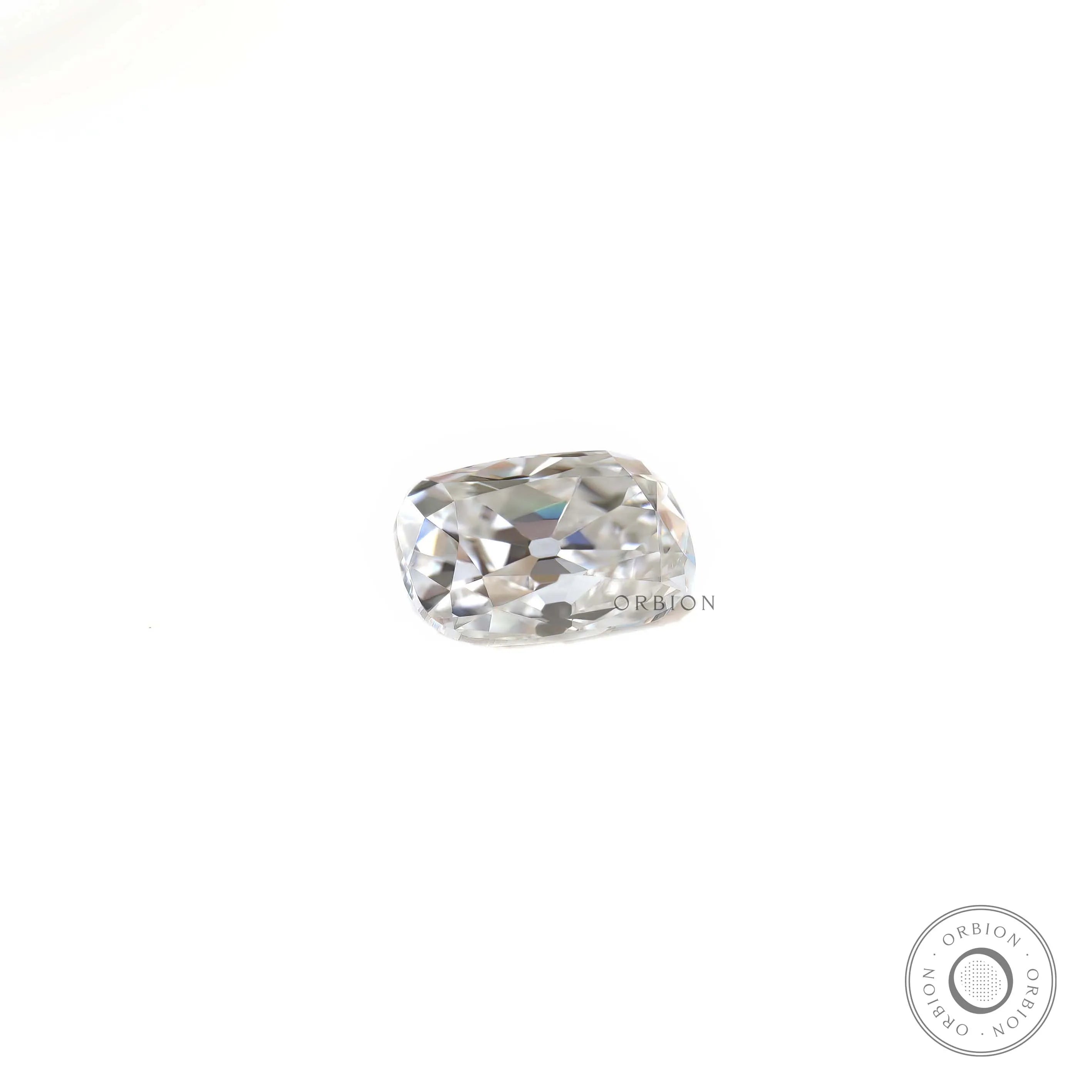 Elongated cushion old mine cut off white moissanite loose