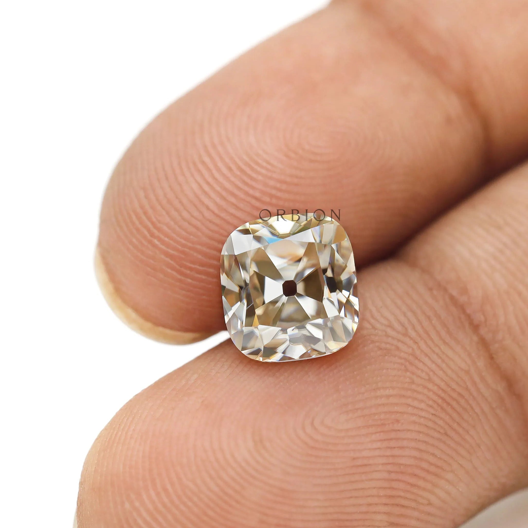 1.70 ct Elongated cushion moissanite off white old mine cut loose gemstone