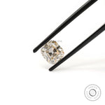 Elongated cushion moissanite 1.70 ct off white antique faceted loose gem
