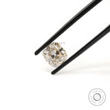 Elongated cushion moissanite 1.70 ct off white antique faceted loose gem