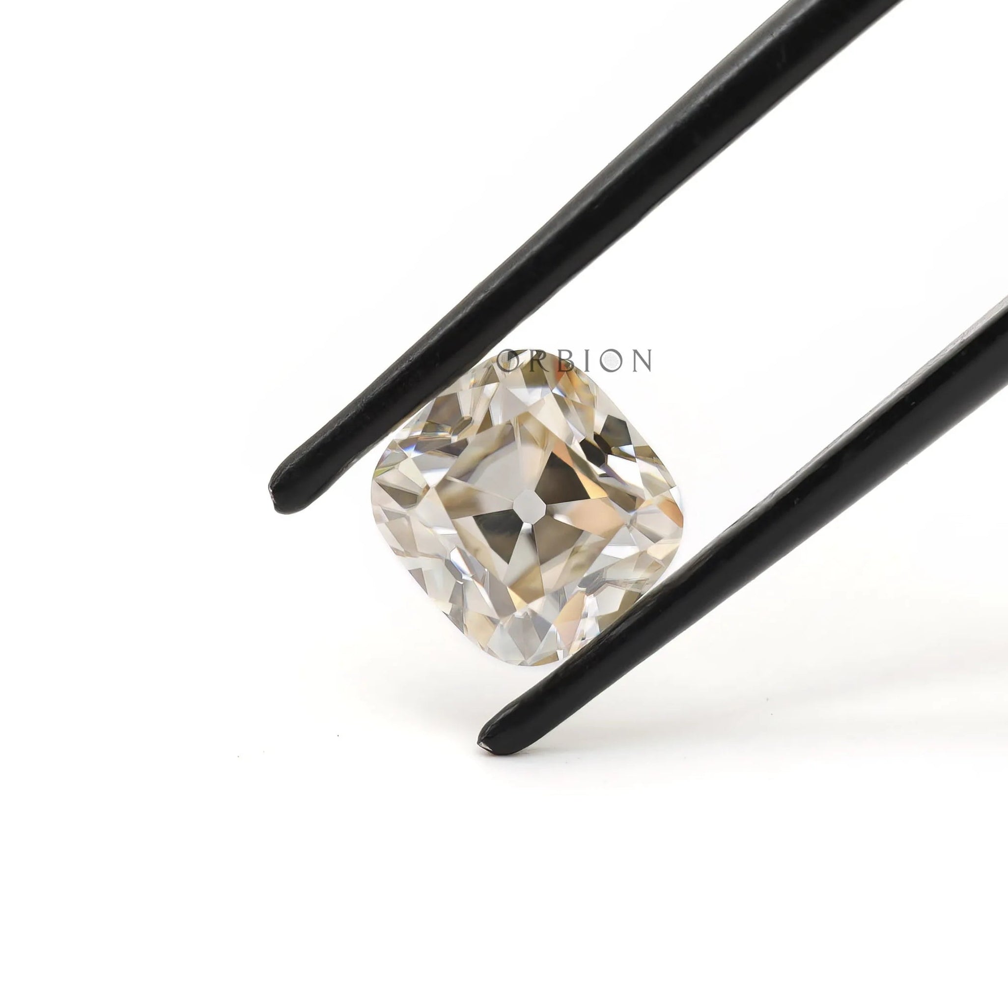 Elongated cushion moissanite 1.70 ct off white antique faceted loose gem