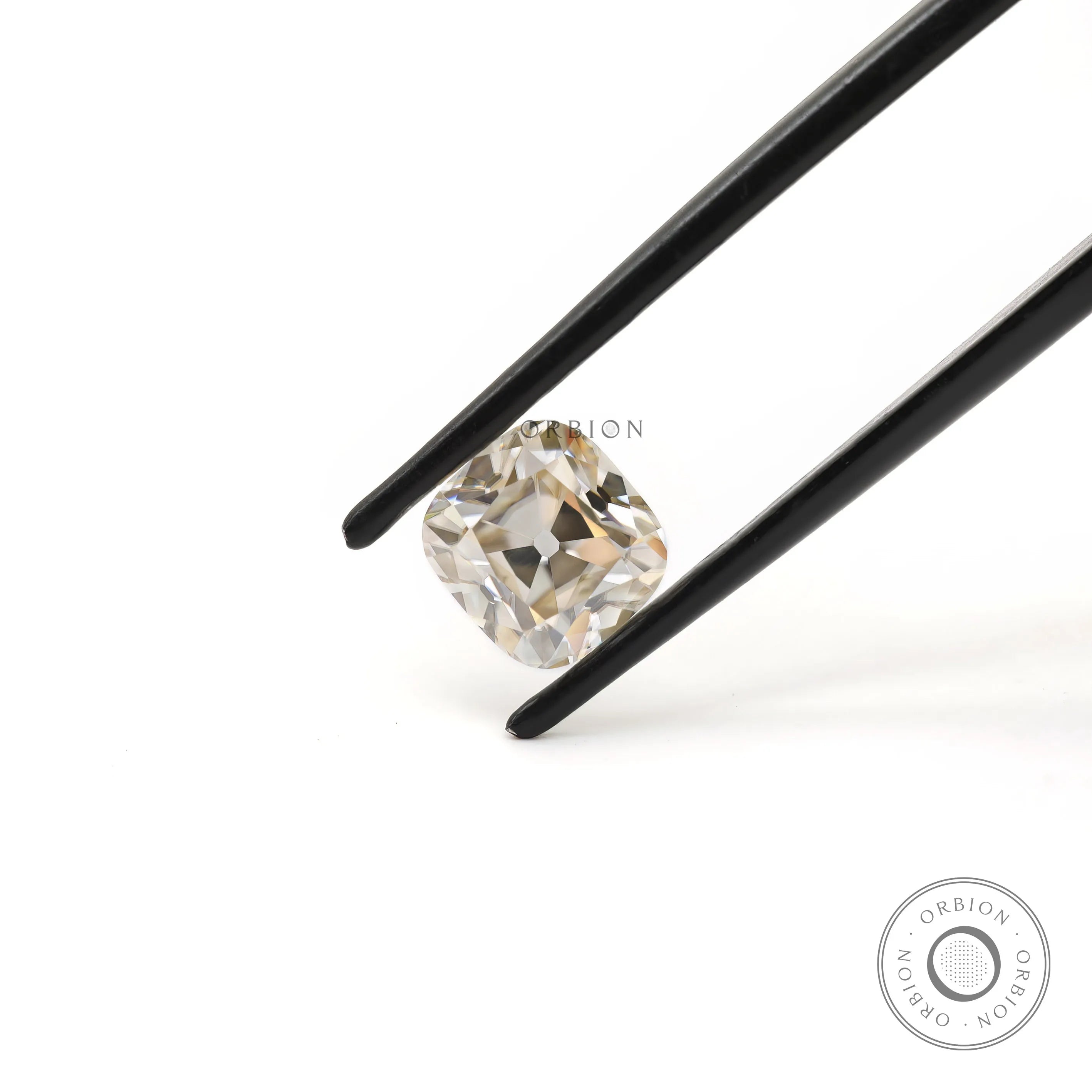 Elongated cushion moissanite 1.70 ct off white antique faceted loose gem