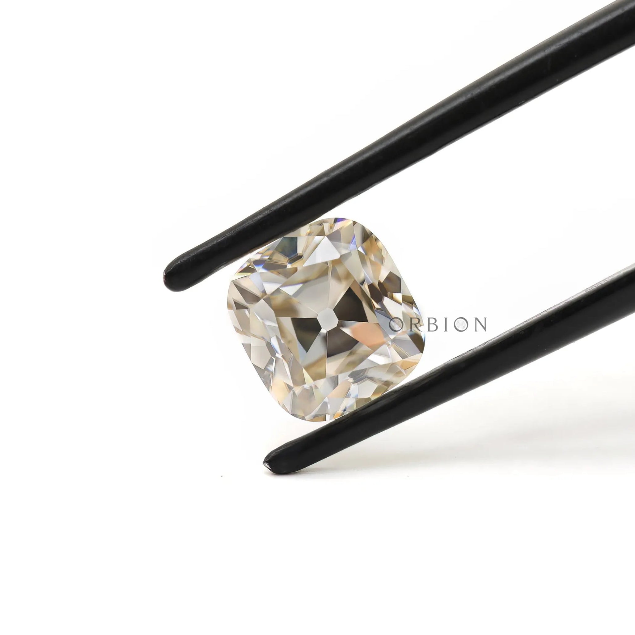 1.70 ct Loose off white moissanite with elongated cushion old mine cut