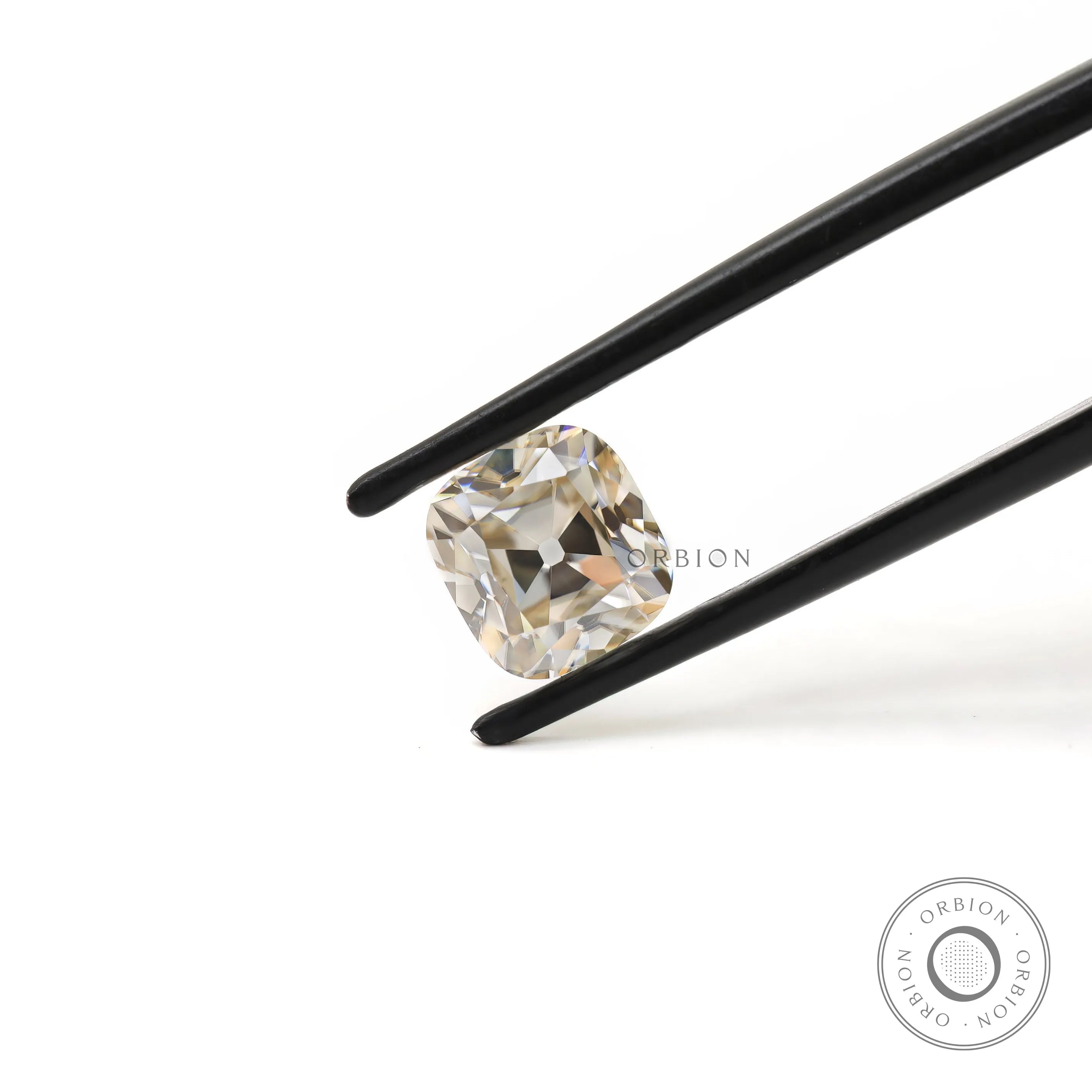 1.70 ct Loose off white moissanite with elongated cushion old mine cut