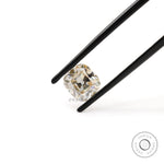 Vintage style elongated cushion moissanite 1.70 ct in off white color