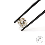 Vintage style elongated cushion moissanite 1.70 ct in off white color