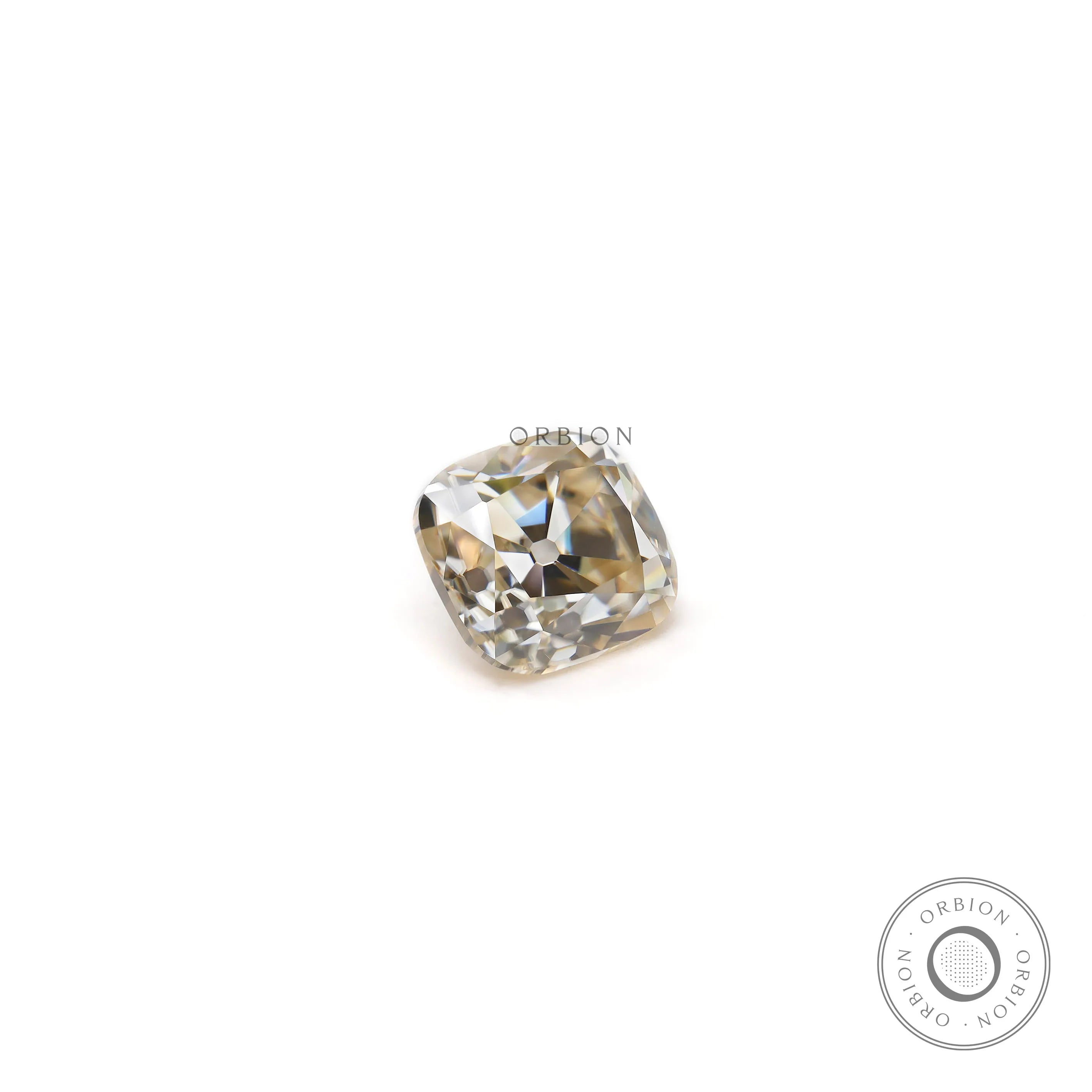 1.70 ct Elongated cushion moissanite with subtle off white brilliance