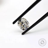Off white elongated cushion moissanite 1.20 ct antique old mine cut stone