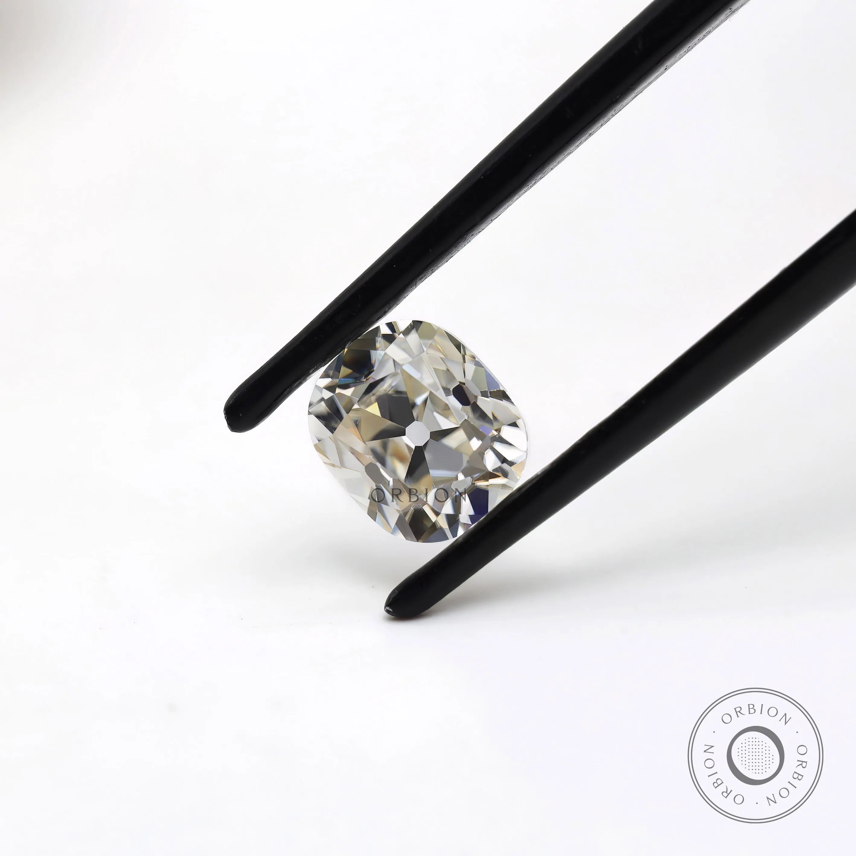 Off white elongated cushion moissanite 1.20 ct antique old mine cut stone