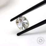Vintage style elongated cushion moissanite 1.20 ct in off white color