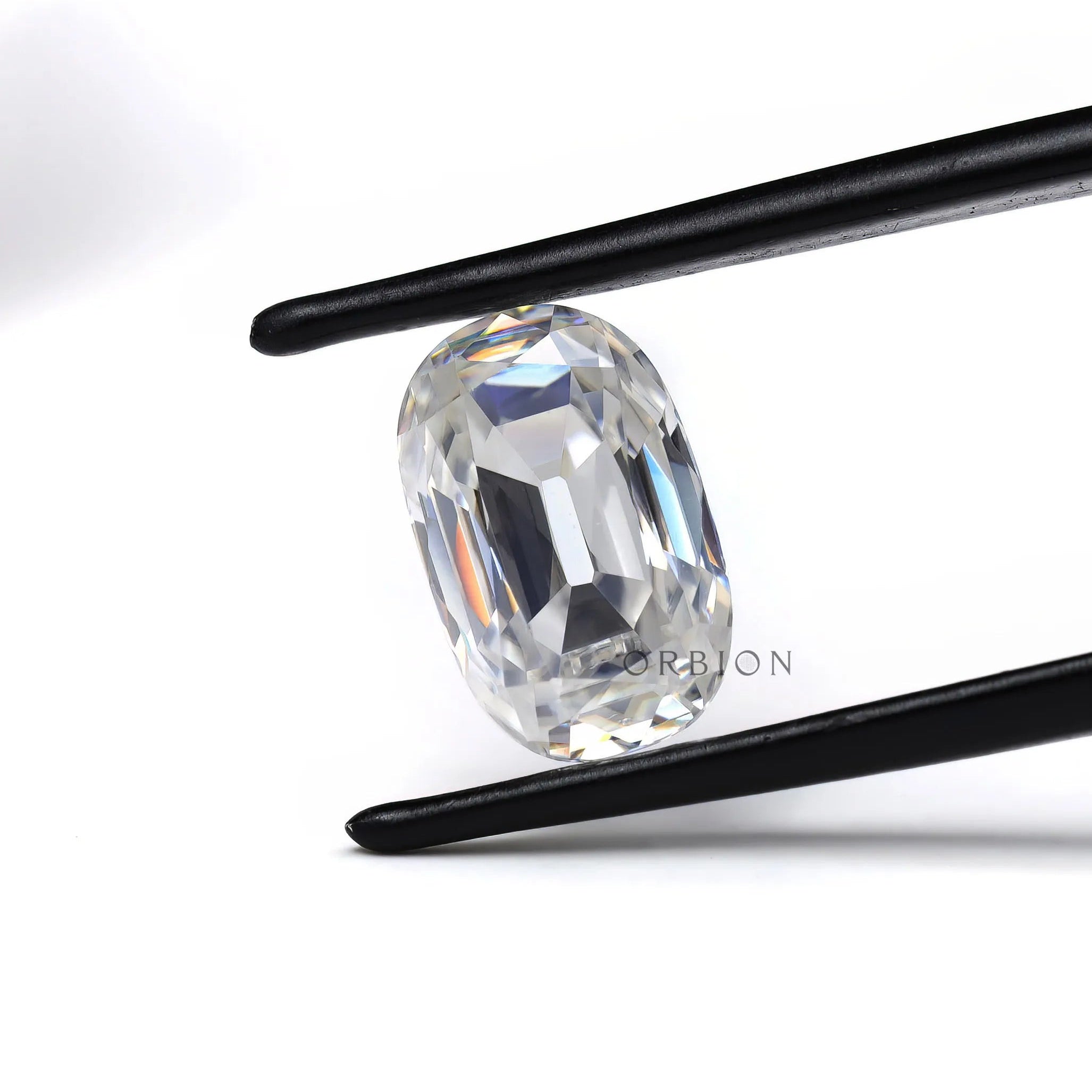 elongated cushion moissanite loose stone top view brilliance