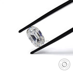 old mine cut elongated cushion moissanite showing facet reflections