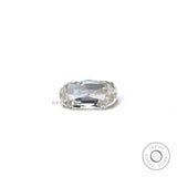 old mine cut elongated cushion moissanite natural light reflection