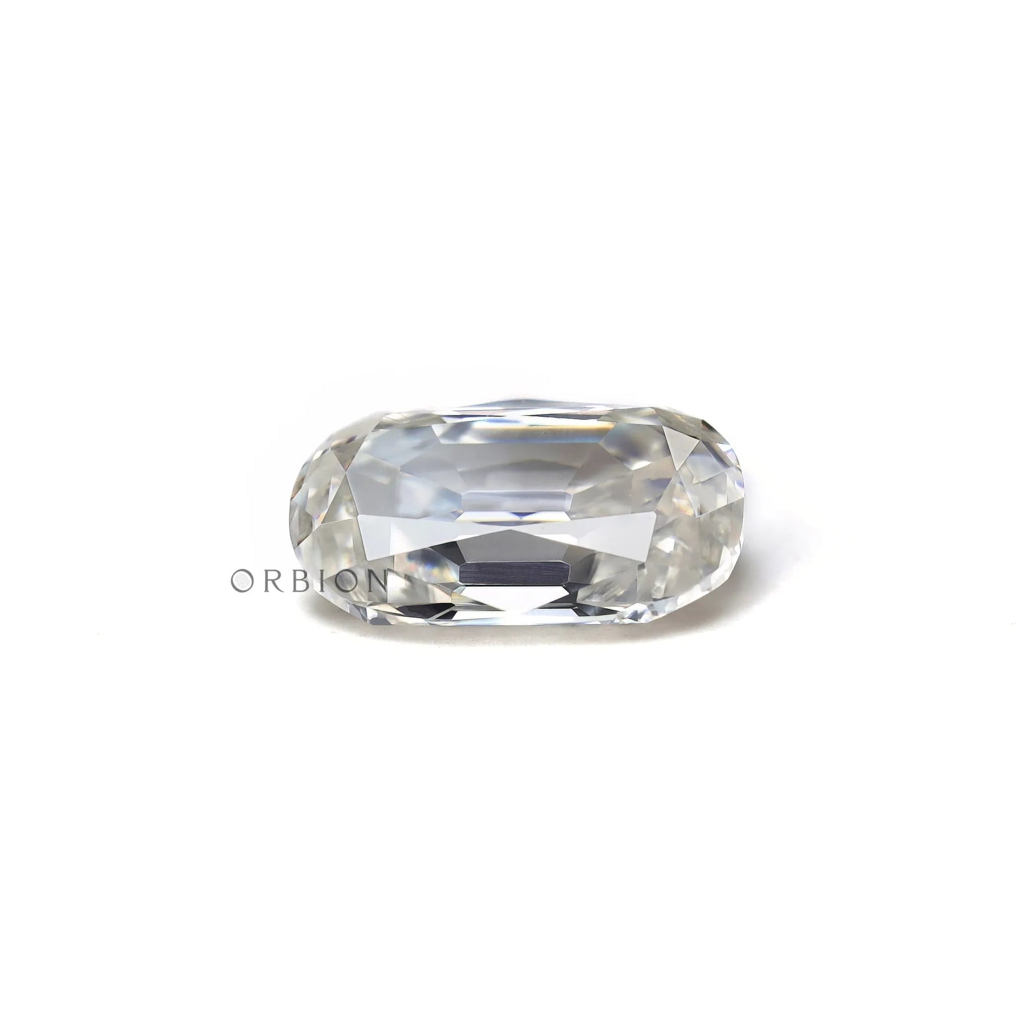 old mine cut elongated cushion moissanite natural light reflection