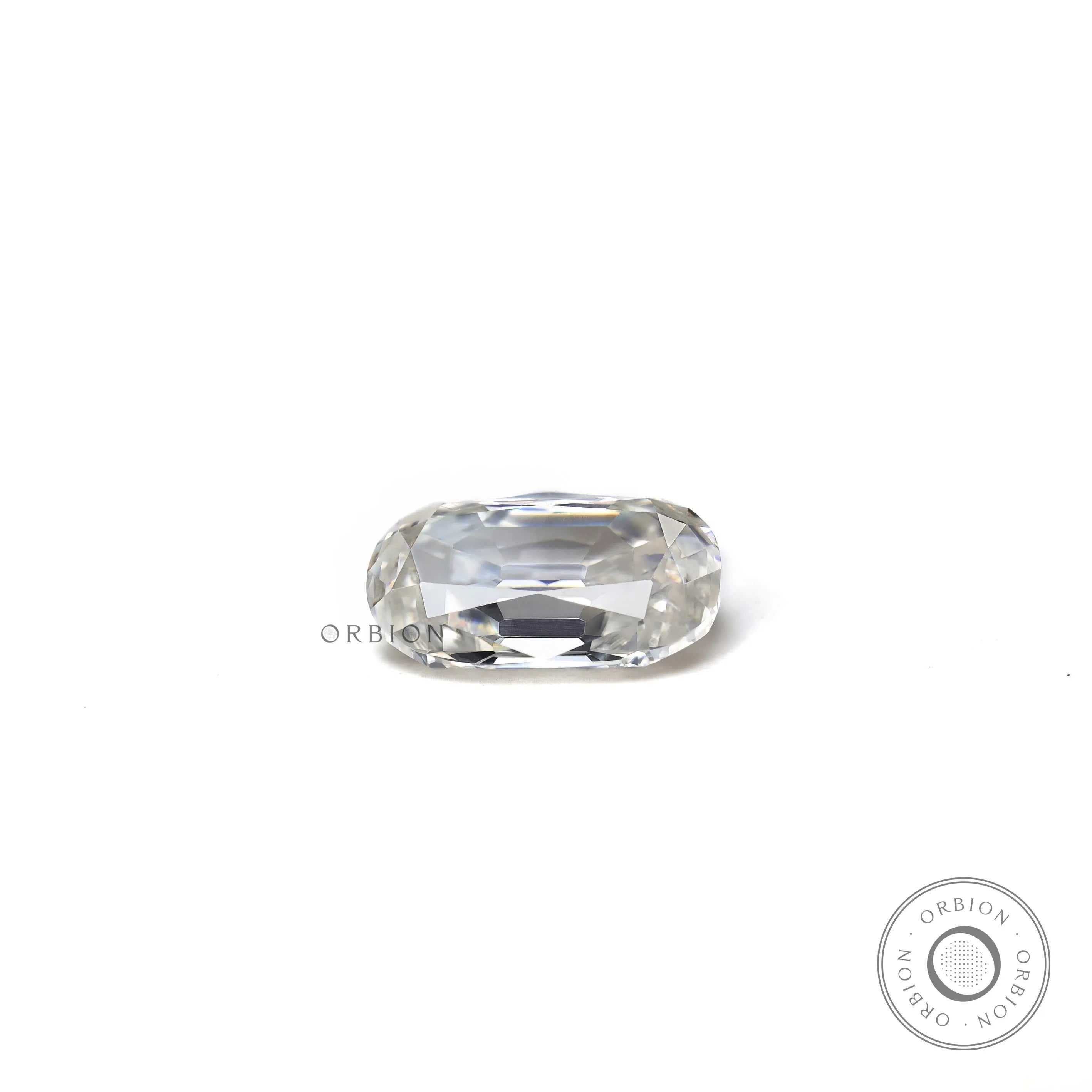 old mine cut elongated cushion moissanite natural light reflection