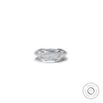 elongated cushion moissanite side view showing depth and structure