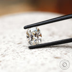 Colorless elongated cushion moissanite 1.20 ct vintage old mine cut stone